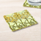 Alfonse Mucha Art Nouveau Lily Floral Pattern Rechteckiger Pappuntersetzer (angewinkelt)