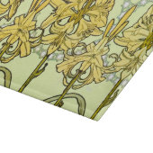 Alfonse Mucha Art Nouveau Lily Floral Pattern Schneidebrett (Ecke)