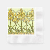 Alfonse Mucha Art Nouveau Lily Floral Pattern Serviette (Vorderseite)