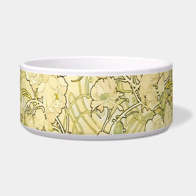 Alfonse Mucha Art Nouveau Peonies Botanical Art Napf (Vorderseite)