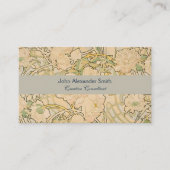 Alfonse Mucha Art Nouveau Peonies Botanische Kunst Visitenkarte (Vorderseite)