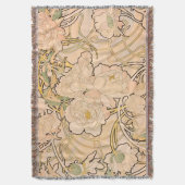 Alfonse Mucha Art Nouveau Peonies Decke (Vorderseite Vertikal)