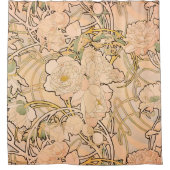Alfonse Mucha Art Nouveau Peonies Duschvorhang (Vorderseite)