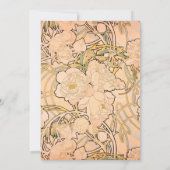 Alfonse Mucha Art Nouveau Peonies Einladung (Rückseite)