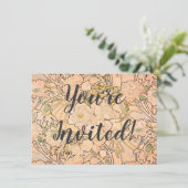 Alfonse Mucha Art Nouveau Peonies Einladung (Stehend Vorderseite)