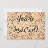 Alfonse Mucha Art Nouveau Peonies Einladung (Vorderseite)