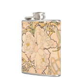 Alfonse Mucha Art Nouveau Peonies Flachmann (Links)