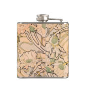 Alfonse Mucha Art Nouveau Peonies Flachmann (Rückseite)