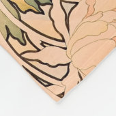Alfonse Mucha Art Nouveau Peonies Fleecedecke (Ecke)