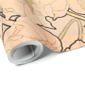 Alfonse Mucha Art Nouveau Peonies Geschenkpapier (Rolleneckpunkt)