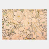 Alfonse Mucha Art Nouveau Peonies Geschenkpapier Set (Vorderseite 3)