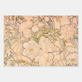 Alfonse Mucha Art Nouveau Peonies Geschenkpapier Set (Vorderseite 2)