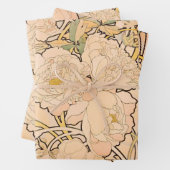 Alfonse Mucha Art Nouveau Peonies Geschenkpapier Set (Beispiel)