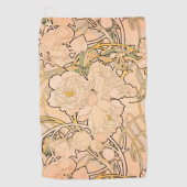 Alfonse Mucha Art Nouveau Peonies Golfhandtuch (Vorderseite)