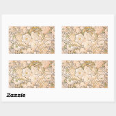 Alfonse Mucha Art Nouveau Peonies Rechteckiger Aufkleber (Blatt)