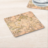 Alfonse Mucha Art Nouveau Peonies Rechteckiger Pappuntersetzer (angewinkelt)