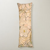 Alfonse Mucha Art Nouveau Peonies Seitenschläferkissen (Rückseite (Vertikal))