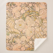 Alfonse Mucha Art Nouveau Peonies Sherpadecke (Vorderseite)