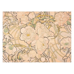 Alfonse Mucha Art Nouveau Peonies Tischdecke