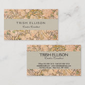 Alfonse Mucha Art Nouveau Peonies Visitenkarte (Vorne/Hinten)