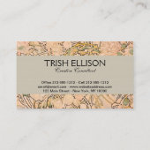 Alfonse Mucha Art Nouveau Peonies Visitenkarte (Rückseite)