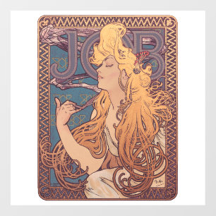 Alfonse Mucha Job Art Nouveau Frau Fensteraufkleber