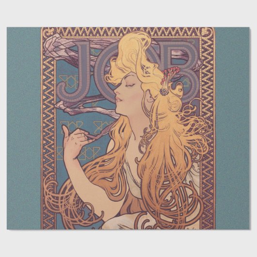 Alfonse Mucha Job Art Nouveau Frau Geschenkpapier (Flach)