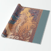 Alfonse Mucha Job Art Nouveau Frau Geschenkpapier (Ungerollt)
