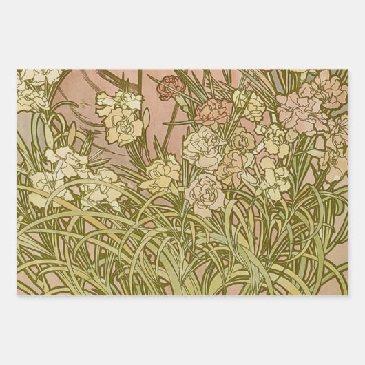 Alfonse Mucha Job Art Nouveau Frau Geschenkpapier Set (Vorderseite 2)