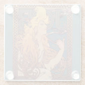Alfonse Mucha Job Art Nouveau Frau Glasuntersetzer (Rückseite)