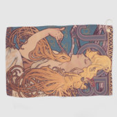 Alfonse Mucha Job Art Nouveau Frau Golfhandtuch (Horizontal)