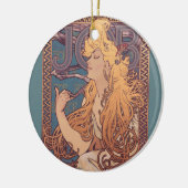 Alfonse Mucha Job Art Nouveau Frau Keramik Ornament (Links)