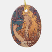 Alfonse Mucha Job Art Nouveau Frau Keramik Ornament (Hinten)