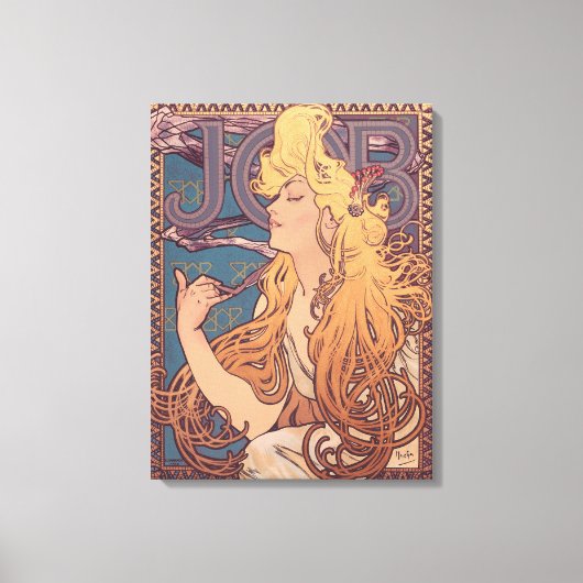 Alfonse Mucha Job Art Nouveau Frau Leinwanddruck (Vorderseite)