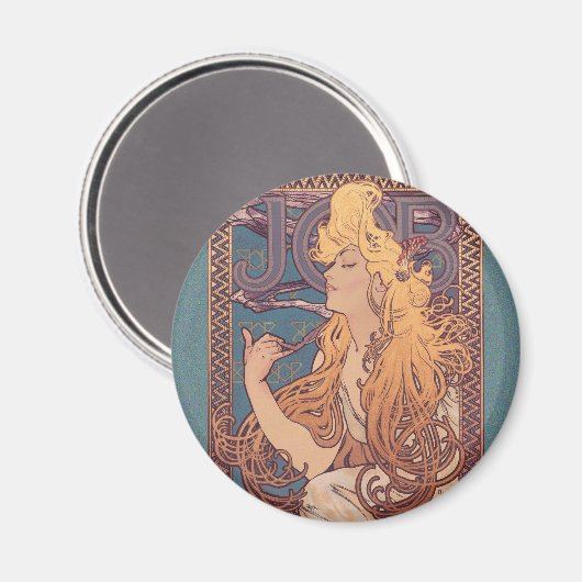 Alfonse Mucha Job Art Nouveau Frau Magnet (Vorderseite/Rückseite)