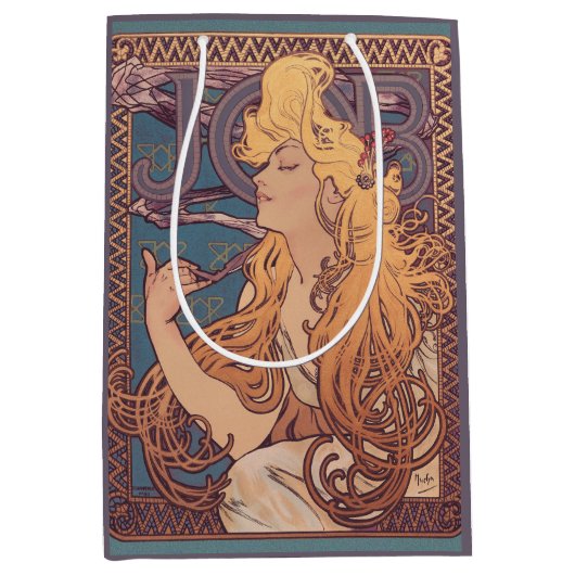 Alfonse Mucha Job Art Nouveau Frau Mittlere Geschenktüte (Vorderseite)