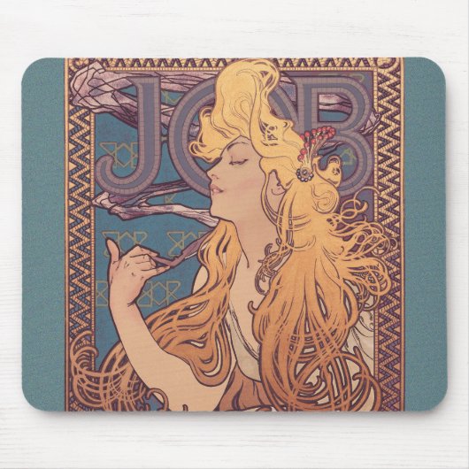 Alfonse Mucha Job Art Nouveau Frau Mousepad (Vorne)
