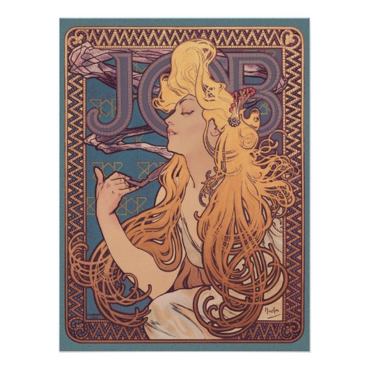 Alfonse Mucha Job Art Nouveau Frau Poster (Vorderseite)