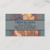 Alfonse Mucha Job Art Nouveau Frau Visitenkarte (Rückseite)