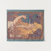 Alfonse Mucha Job Art Nouveau Frau Wandteppich (Vorderseite (Horizontal))