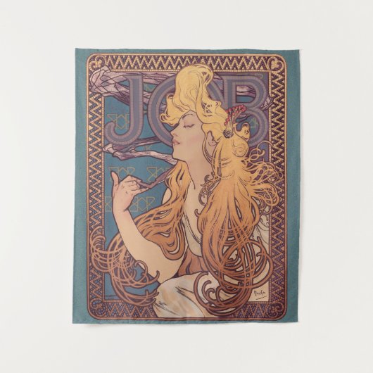 Alfonse Mucha Job Art Nouveau Frau Wandteppich (Vorderseite)