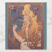 Alfonse Mucha Job Art Nouveau Frau Weinetikett (Einzelnes Label)