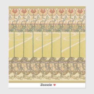 Alfonse Mucha Mohn Art Nouveau Florale Tapete Aufkleber