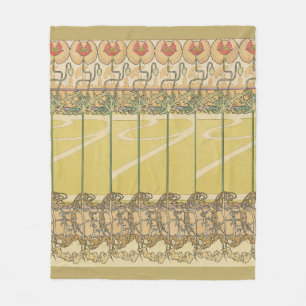 Alfonse Mucha Mohn Art Nouveau Florale Tapete Fleecedecke