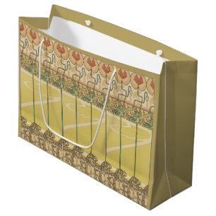 Alfonse Mucha Mohn Art Nouveau Florale Tapete Große Geschenktüte