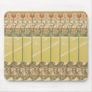 Alfonse Mucha Mohn Art Nouveau Florale Tapete Mousepad