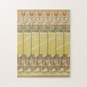 Alfonse Mucha Mohn Art Nouveau Florale Tapete Puzzle