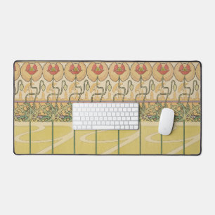 Alfonse Mucha Mohn Art Nouveau Florale Tapete Schreibtischunterlage