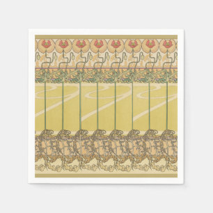 Alfonse Mucha Mohn Art Nouveau Florale Tapete Serviette