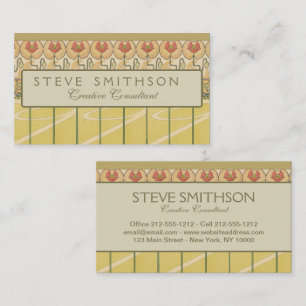 Alfonse Mucha Mohn Art Nouveau Florale Tapete Visitenkarte